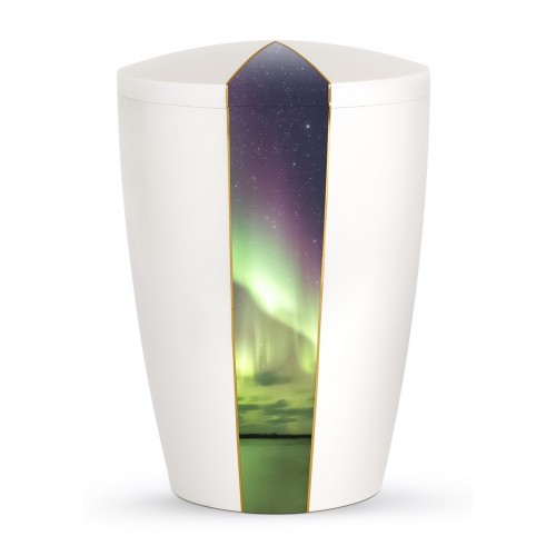 Heaven's Edition Biodegradable Cremation Ashes Funeral Urn – Light Display / Pearly Iridescent Surface